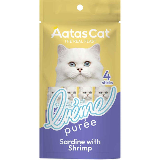 Aatas Creme Puree Sardine with Shrimp Cat Treats 4pk