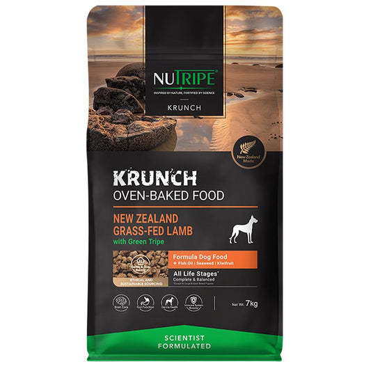 Nutripe Krunch Oven-Baked Lamb With Green Tripe Dry Dog Food