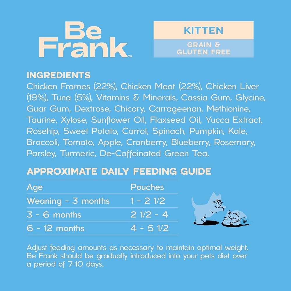 Be Frank Grain Free Kitten Chicken & Tuna Pate Wet Cat Food