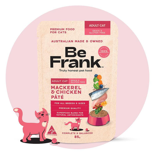 Be Frank Grain Free Adult Mackerel & Chicken Pate Wet Cat Food