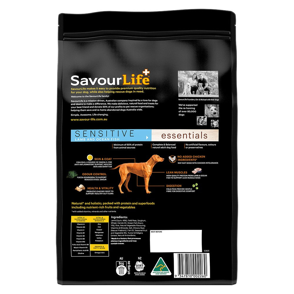 SavourLife Essentials Adult Sensitive Lamb & Ocean Fish Dry Dog Food