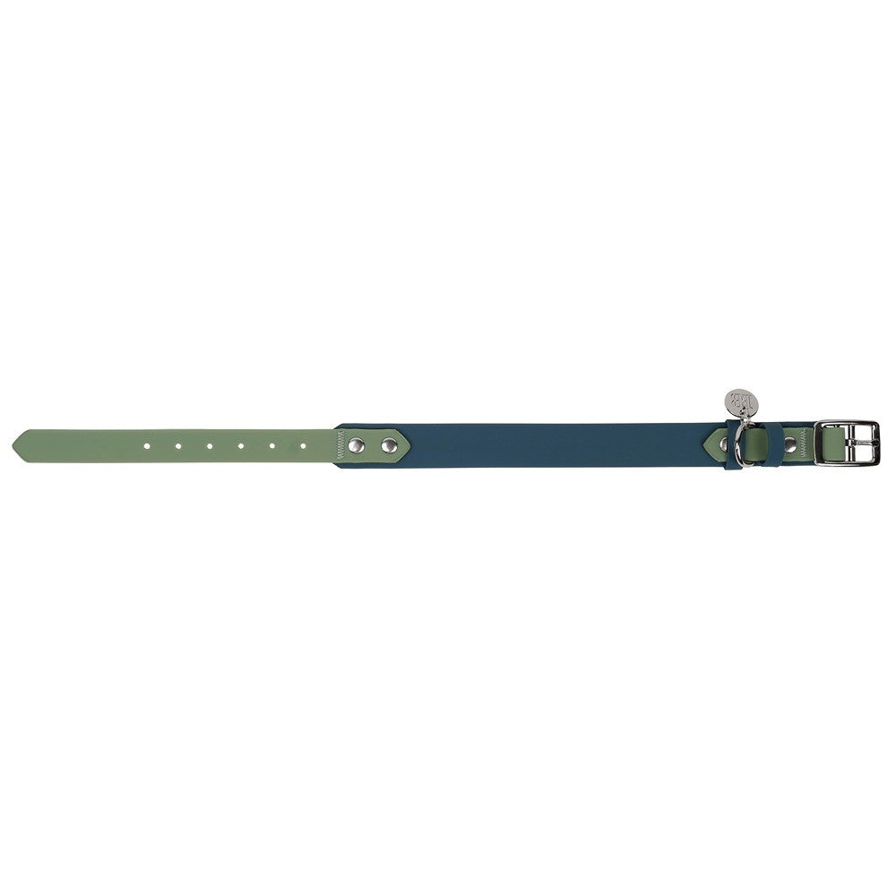 Buddy & Belle Dog Collar Saltbush Green & Lagoon Blue