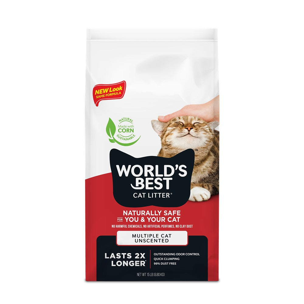 World's Best Multiple Cat Unscented Cat Litter