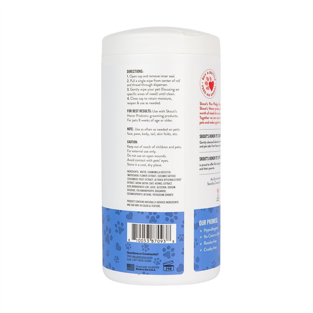 Skouts Honor Pet Grooming Wipes 80ct