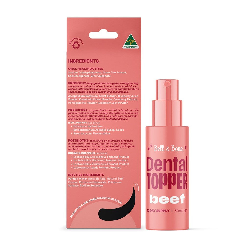 Bell & Bone Beef Dog Dental Toppers Spray 30ml