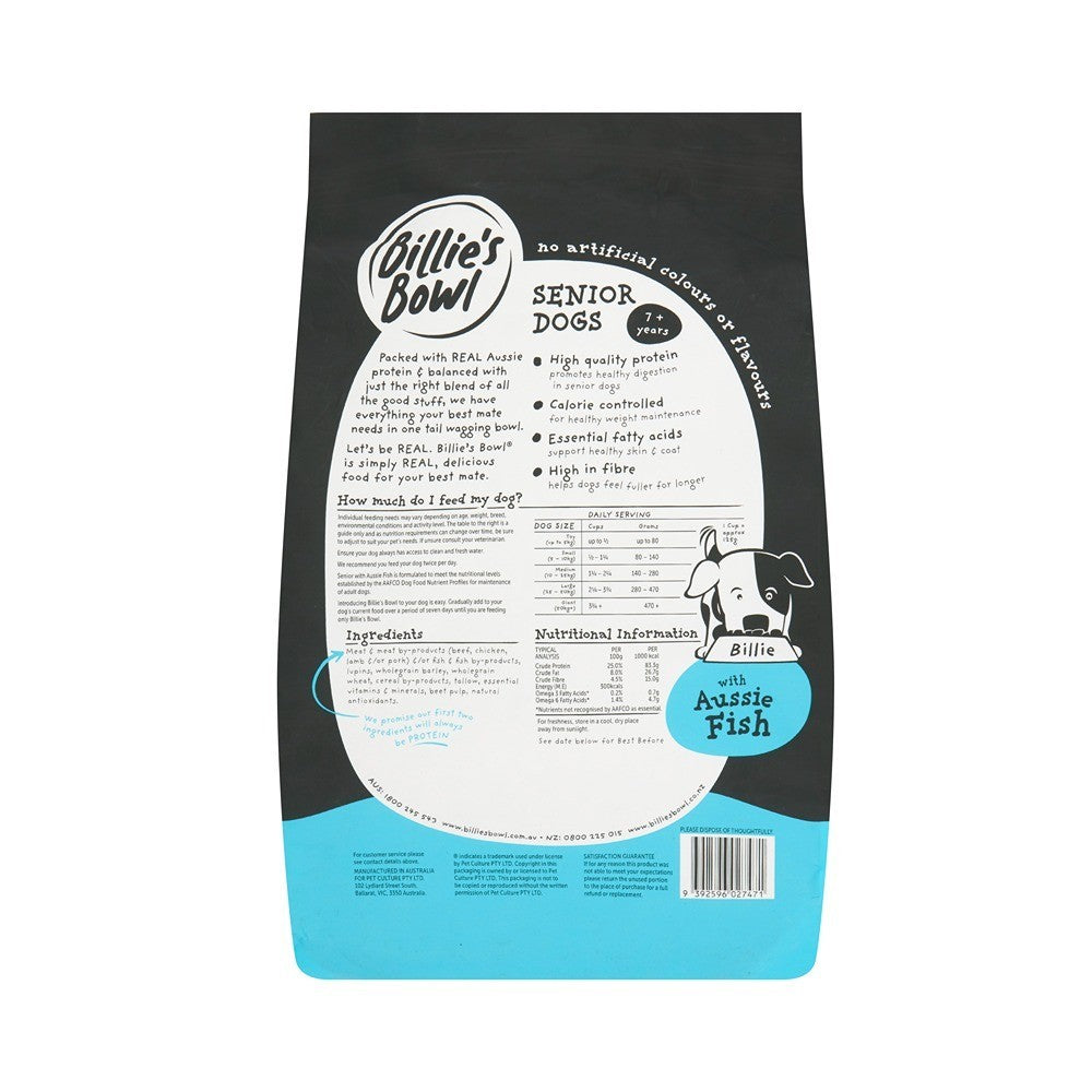 Billie's Bowl Senior with Aussie Fish Dry Dog Food