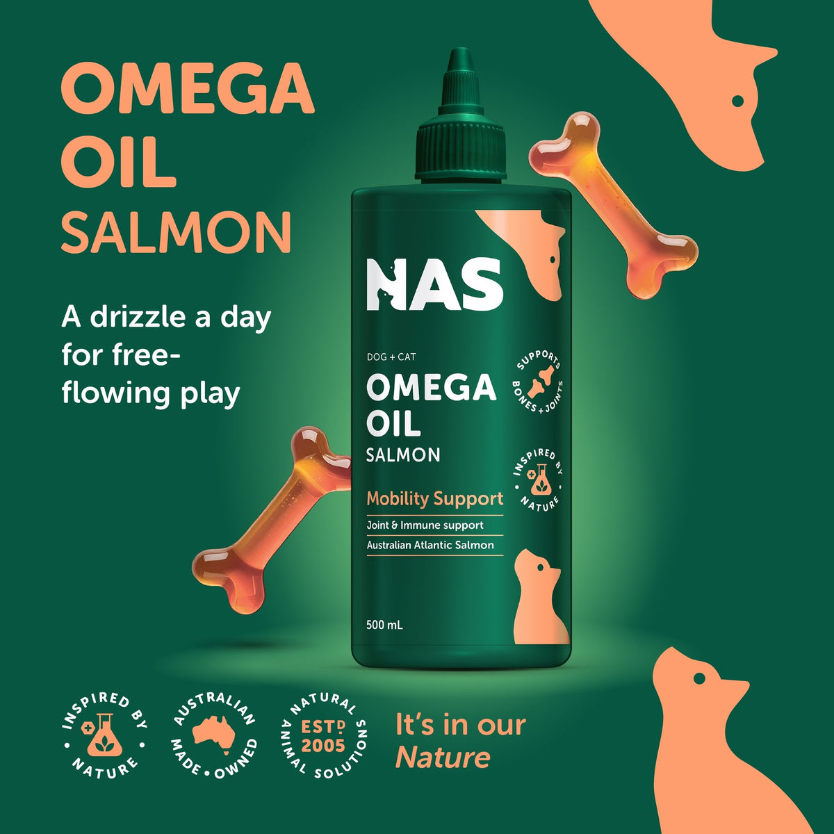 NAS Salmon Omega Oil Dog & Cat Supplement