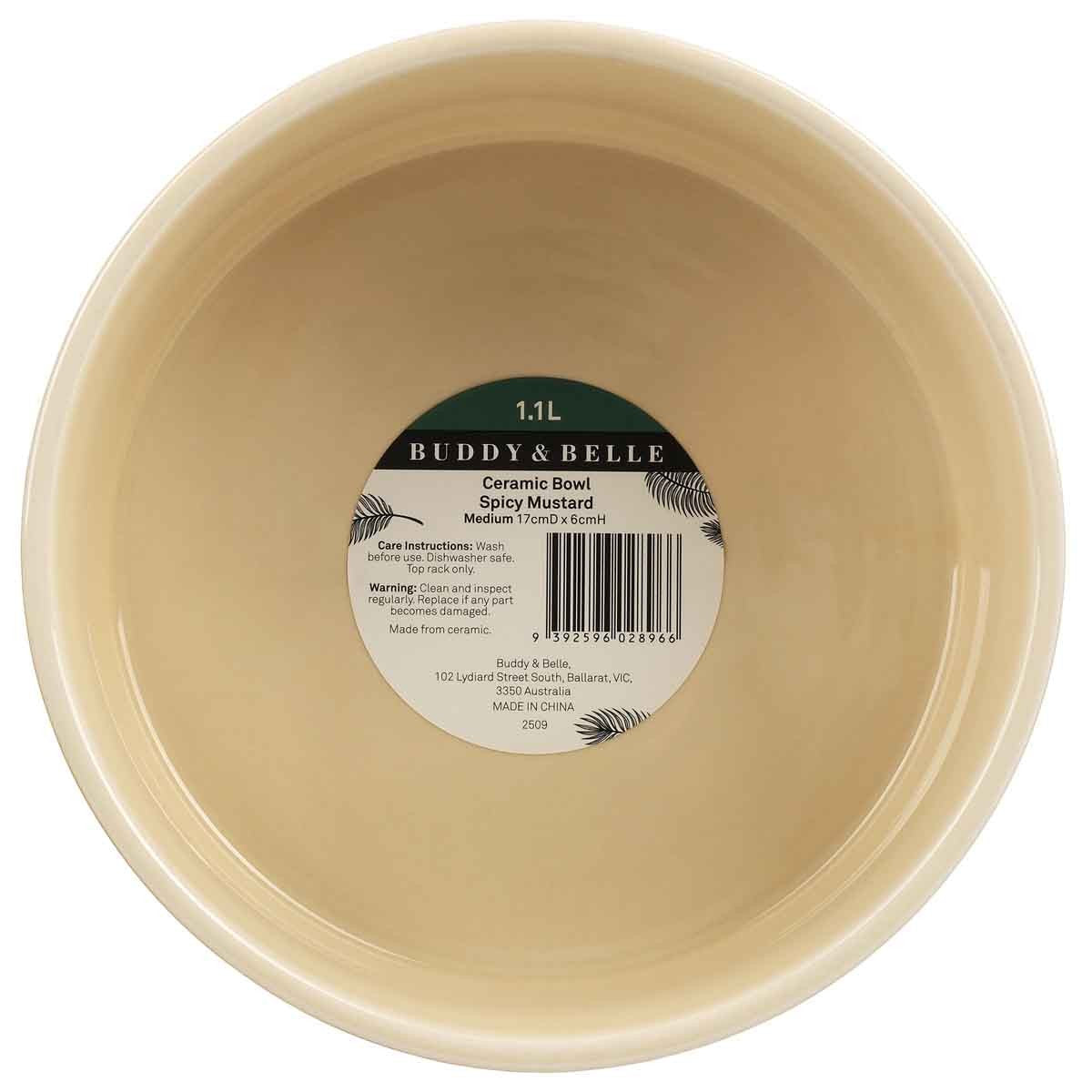 Buddy & Belle Spicy Mustard Ceramic Bowl