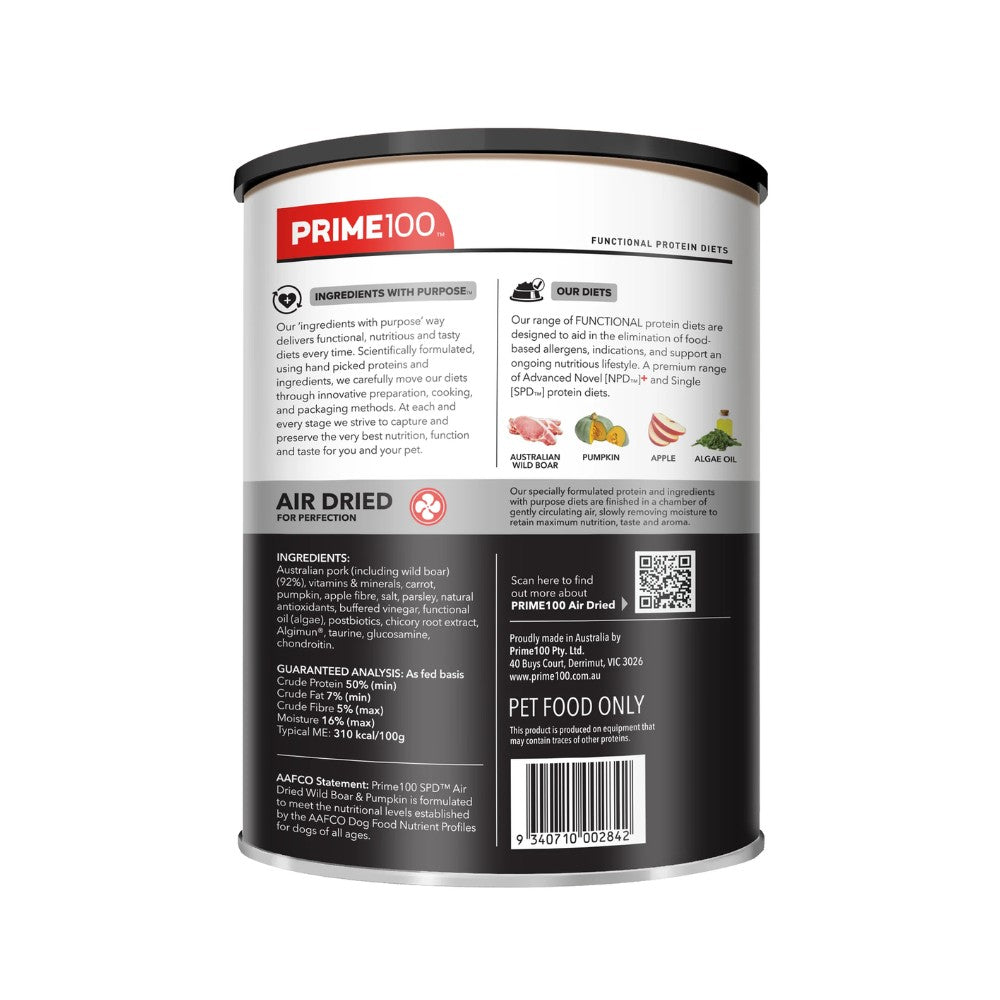 Prime100 SPD Air Dried Wild Boar & Pumpkin Dry Dog Food