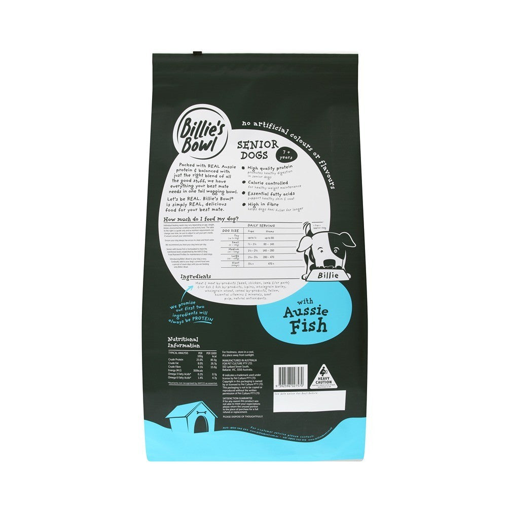 Billie's Bowl Senior with Aussie Fish Dry Dog Food