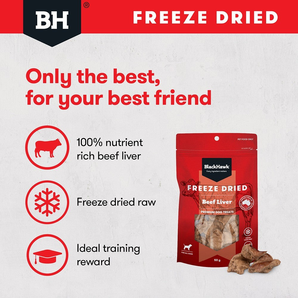 Black Hawk Freeze Dried Beef Liver Dog Treats