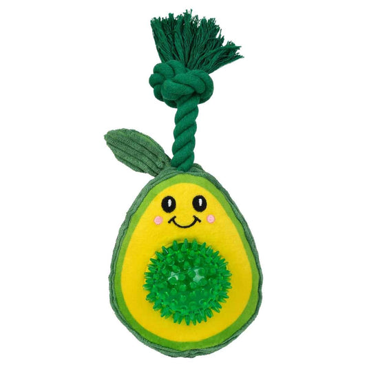 Garden Avocado Plush/Rubber & Rope Dog Toy