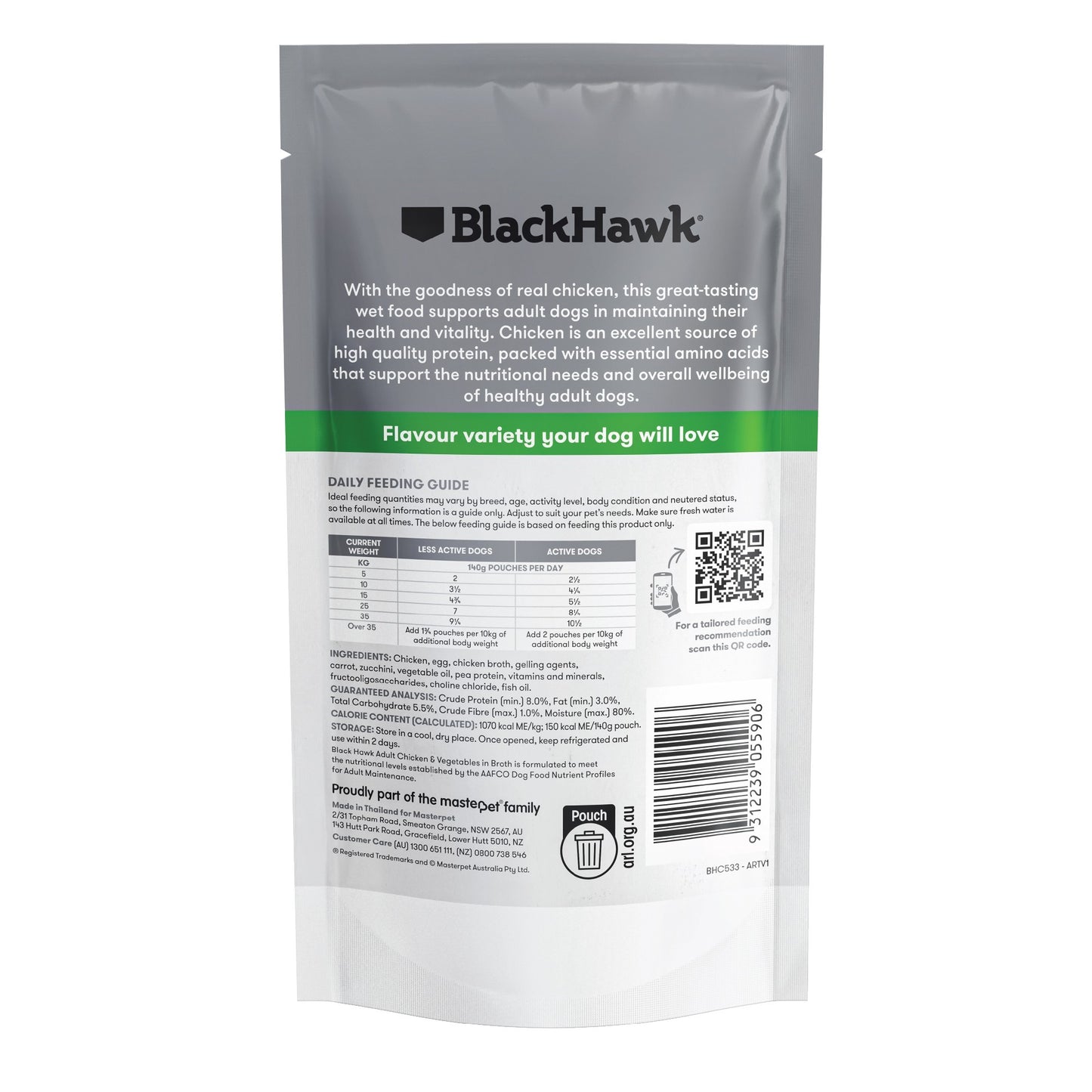 Black Hawk Medium to Large Breed Adult Chicken & Vegetables Wet Dog Food