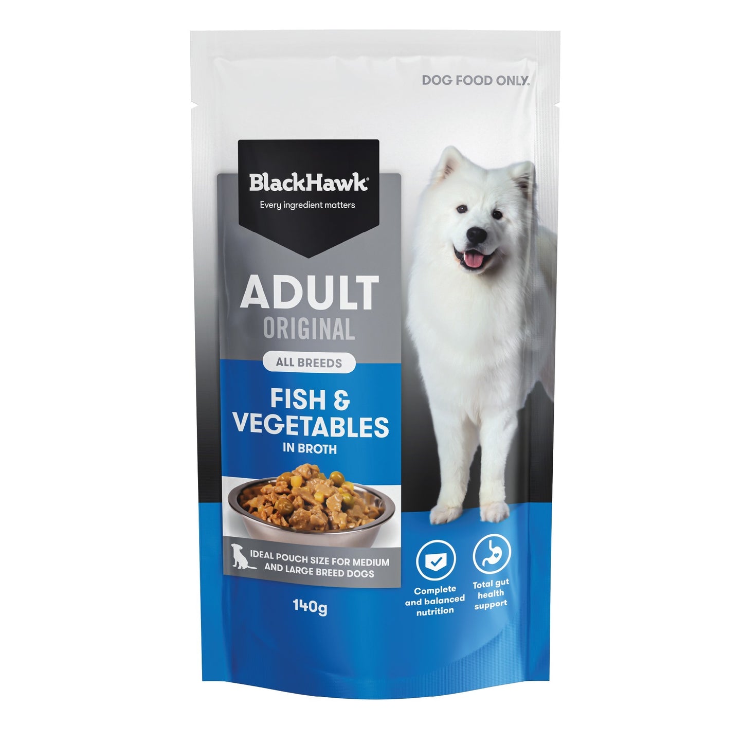 Black Hawk Medium to Large Breed Adult Fish & Vegetables Wet Dog Food