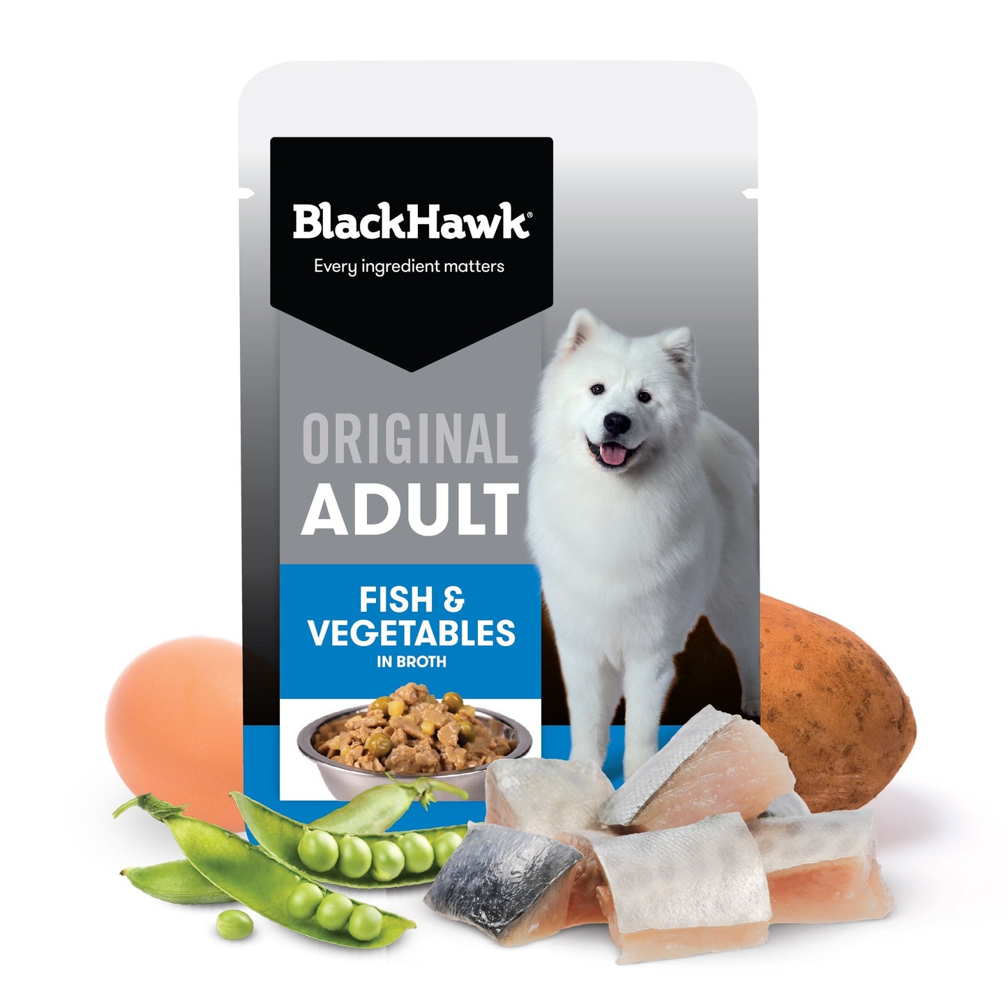Black Hawk Medium to Large Breed Adult Fish & Vegetables Wet Dog Food