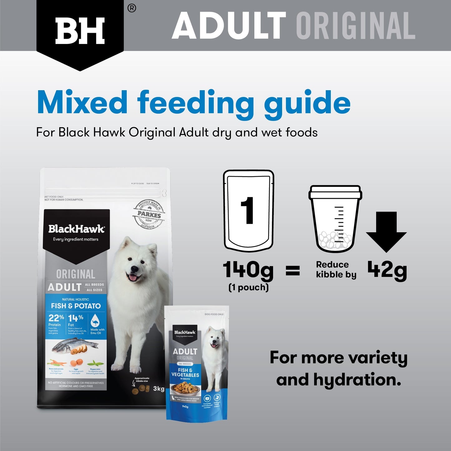 Black Hawk Medium to Large Breed Adult Fish & Vegetables Wet Dog Food