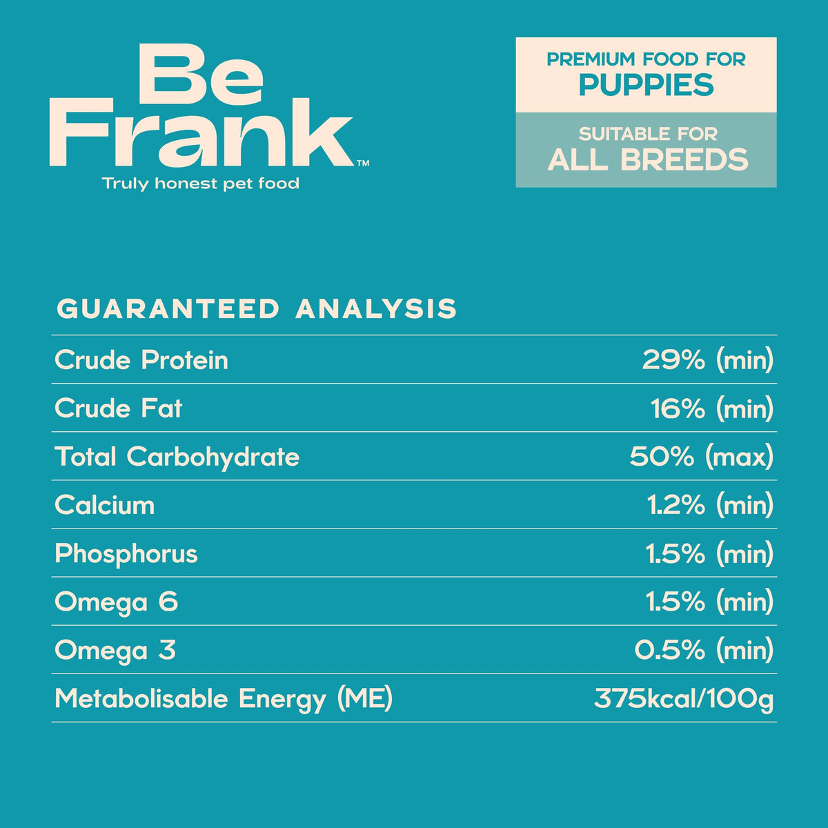 Be Frank Core Puppy Turkey & Ocean Fish Dry Dog Food