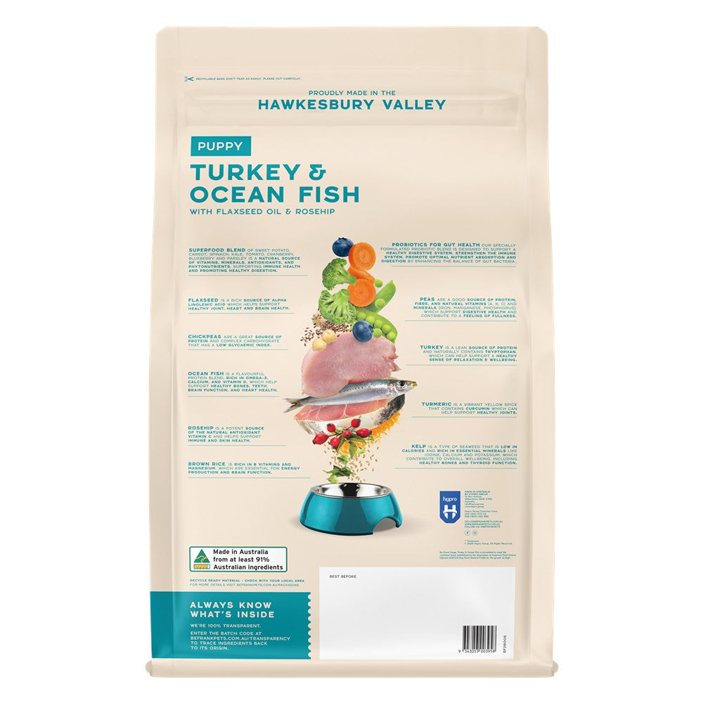 Be Frank Core Puppy Turkey & Ocean Fish Dry Dog Food