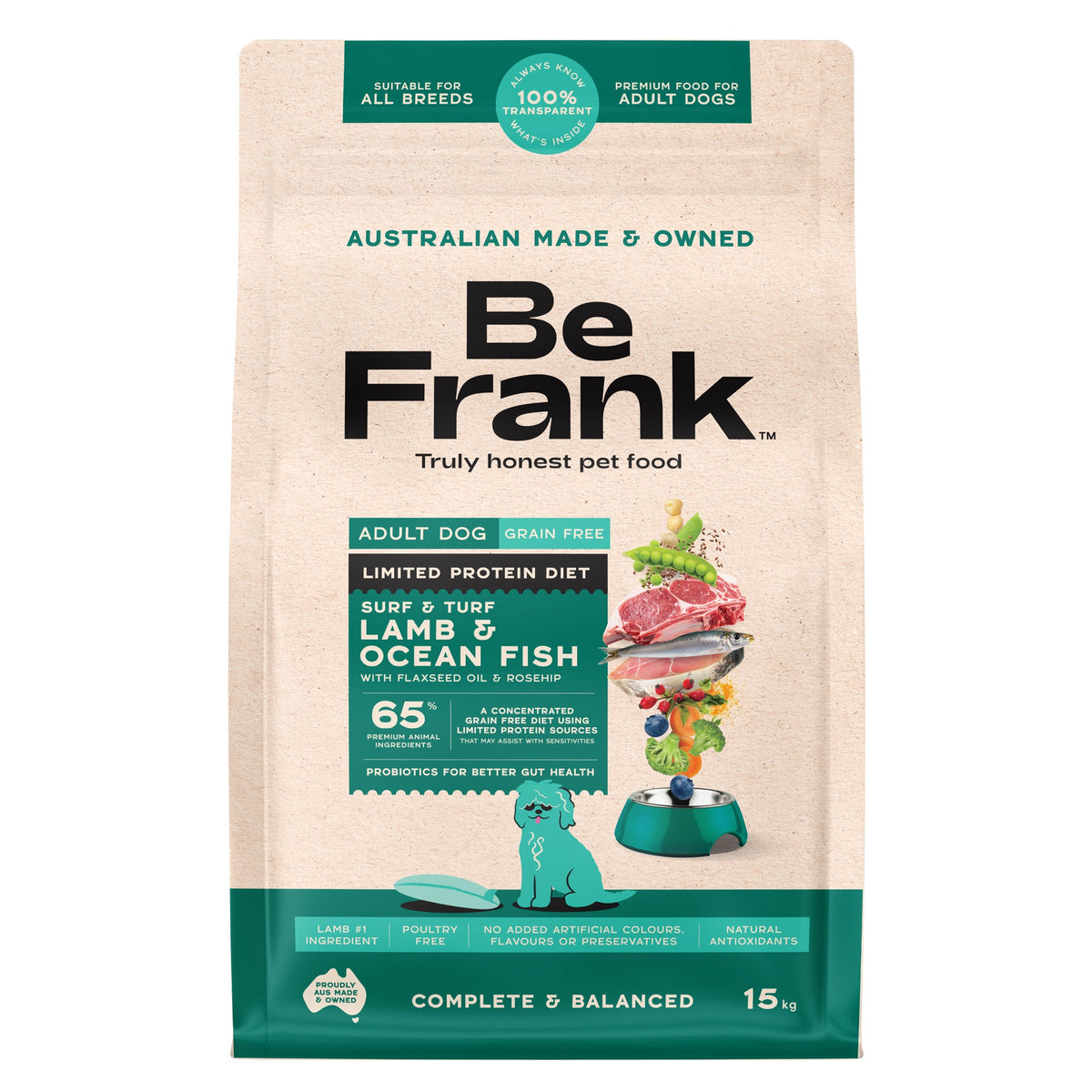 Be Frank Limited Protein Grain Free Adult Surf & Turf Dry Dog Food