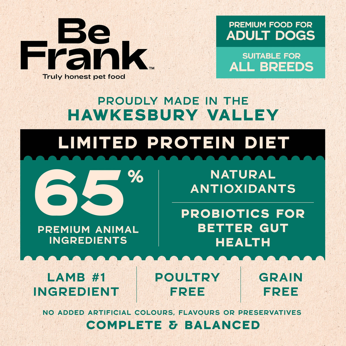 Be Frank Limited Protein Grain Free Adult Surf & Turf Dry Dog Food