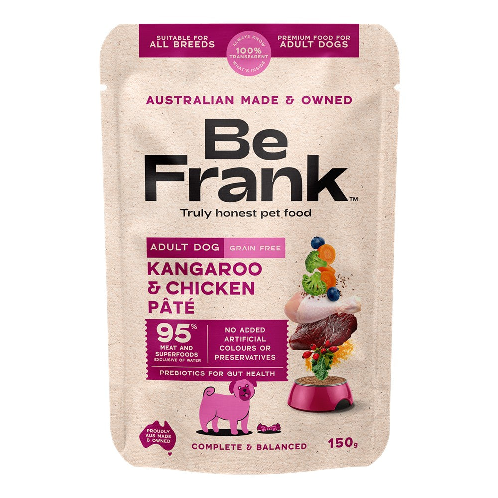 Be Frank Adult Kangaroo & Chicken Pate Wet Dog Food