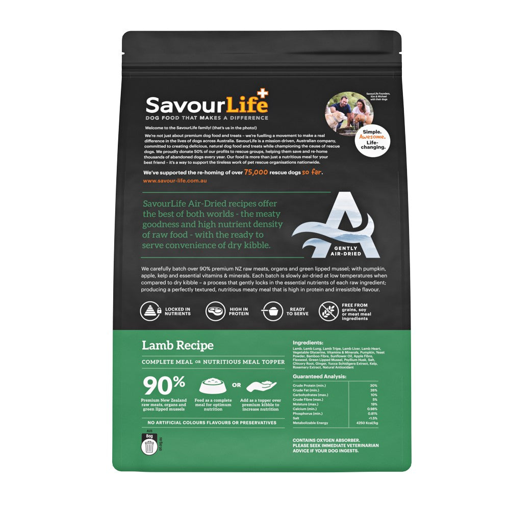SavourLife Air Dried Adult Lamb Recipe Dry Dog Food
