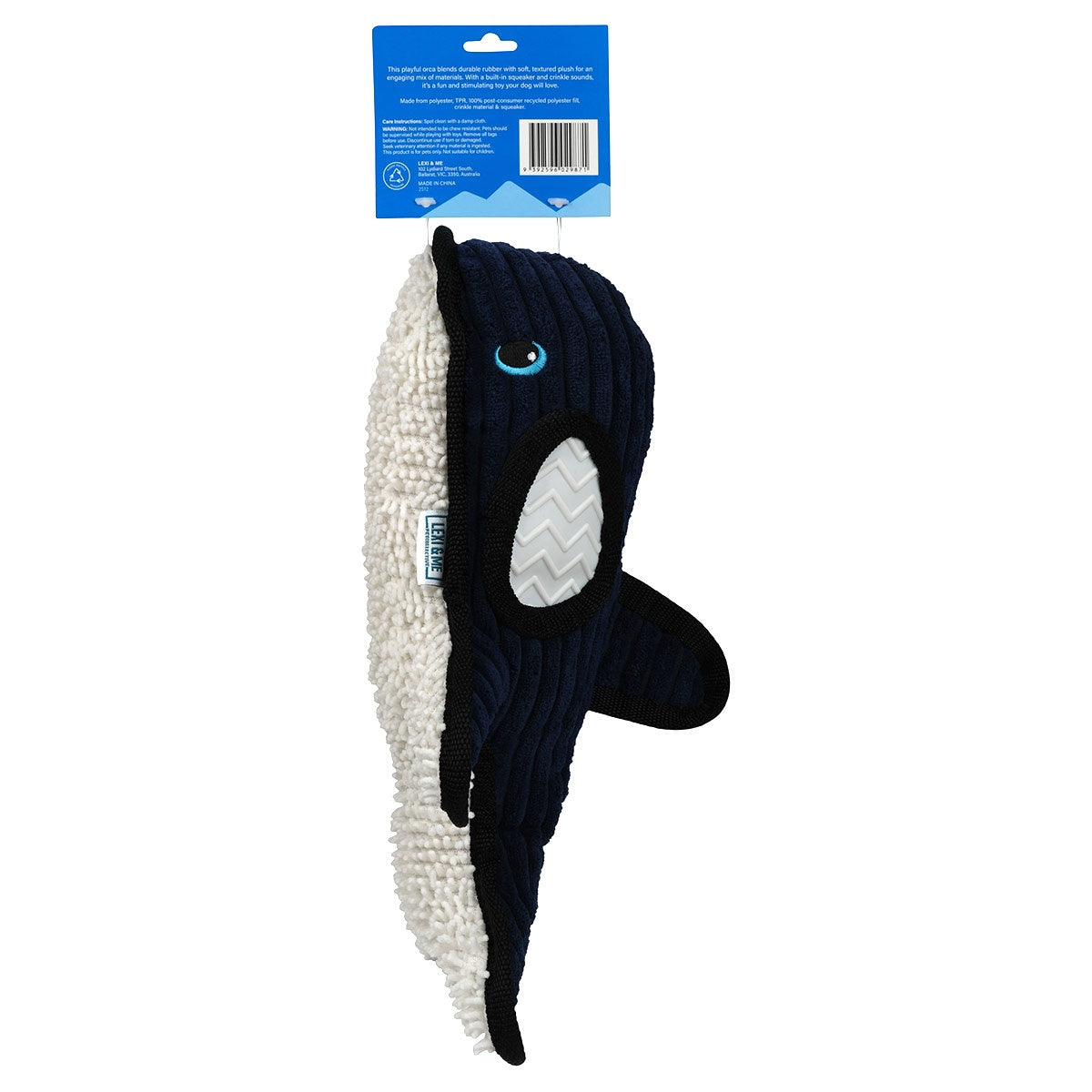 Lexi & Me Orca Plush & Rubber Dog Toy
