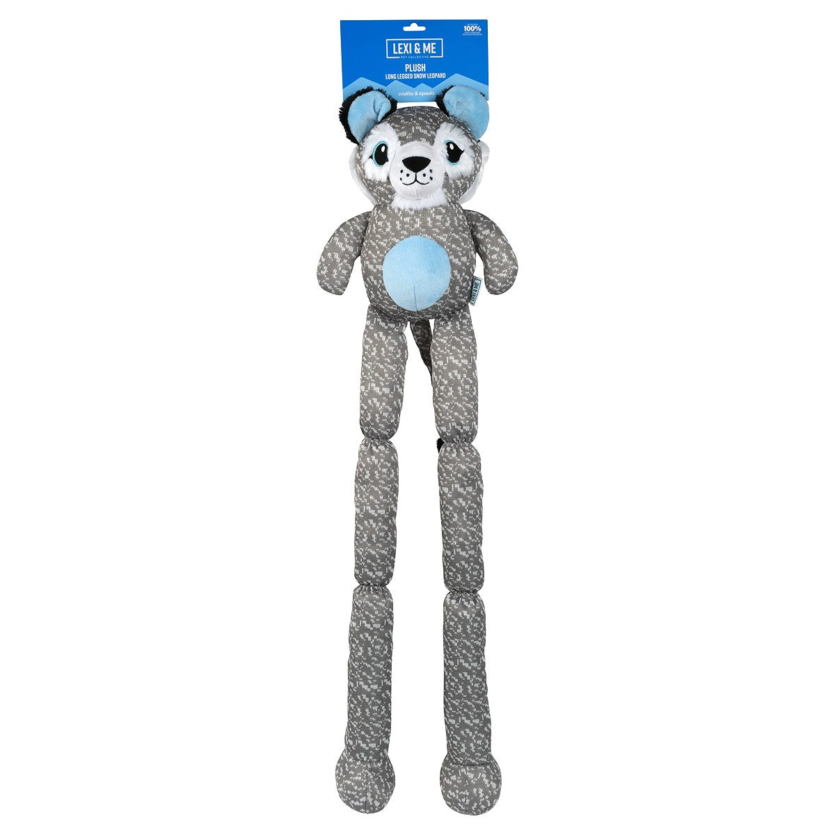Lexi & Me Long Legged Snow Leopard Plush Dog Toy