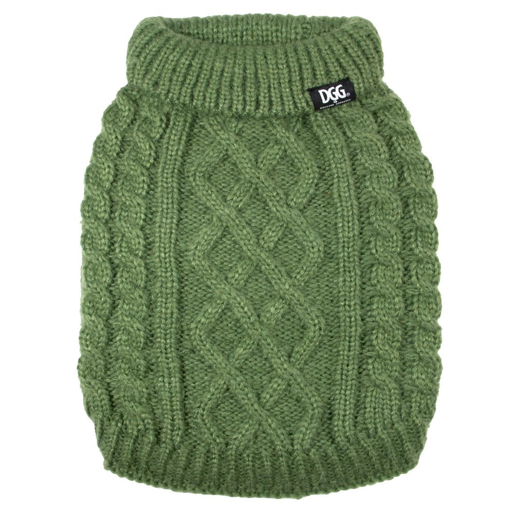 DGG Chunky Knit Dog Jumper Winter Sage