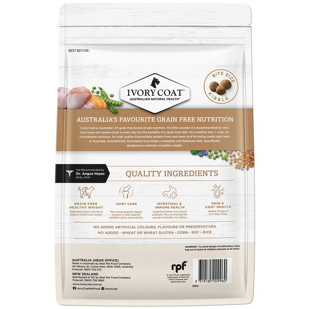 Ivory Coat Grain Free Healthy Weight Chicken Adult Dog Dry Food