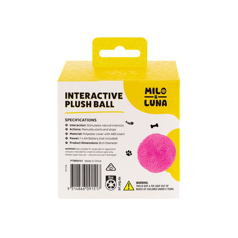 Milo and Luna Plush Ball Interactive Dog Toy