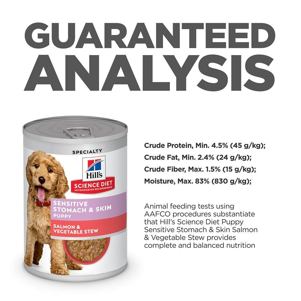 Hill's Science Diet Puppy Sensitive & Skin Salmon & Veg Stew Wet Dog Food