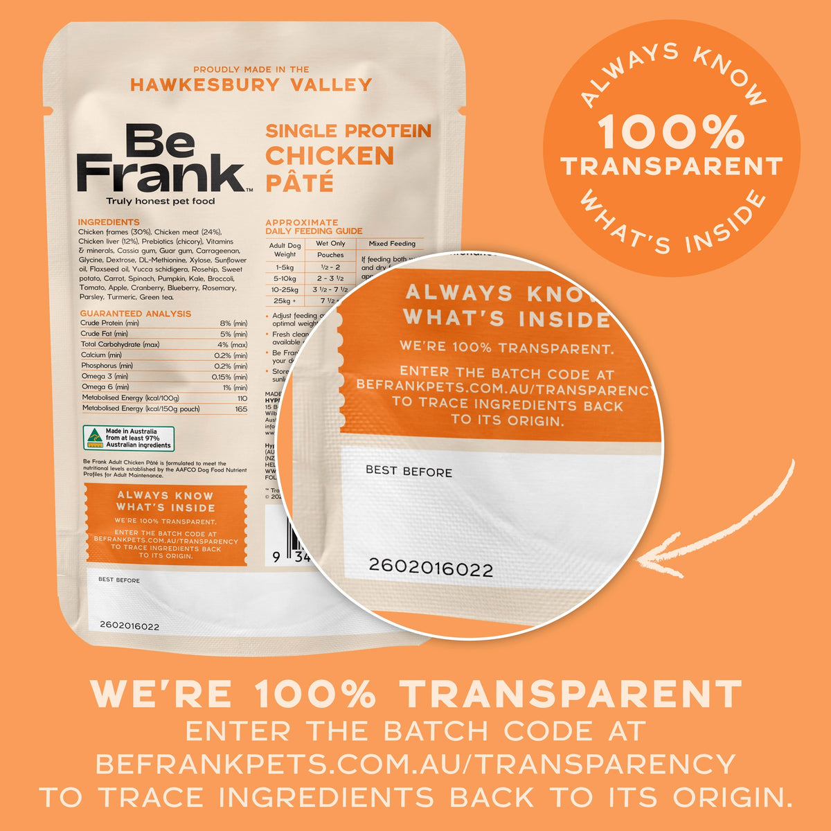 Be Frank Adult Chicken Pate Wet Dog Food