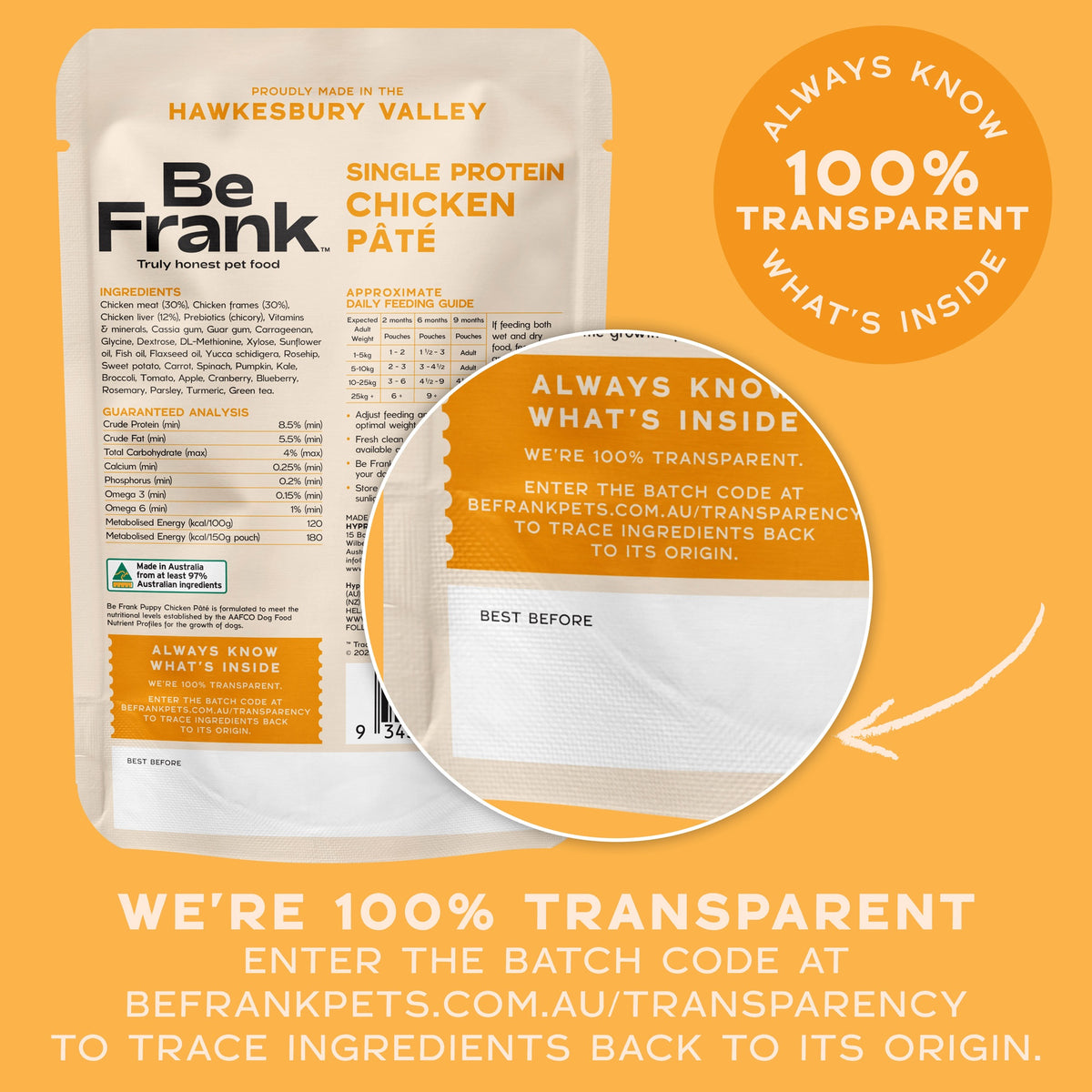 Be Frank Puppy Chicken Pate Wet Dog Food