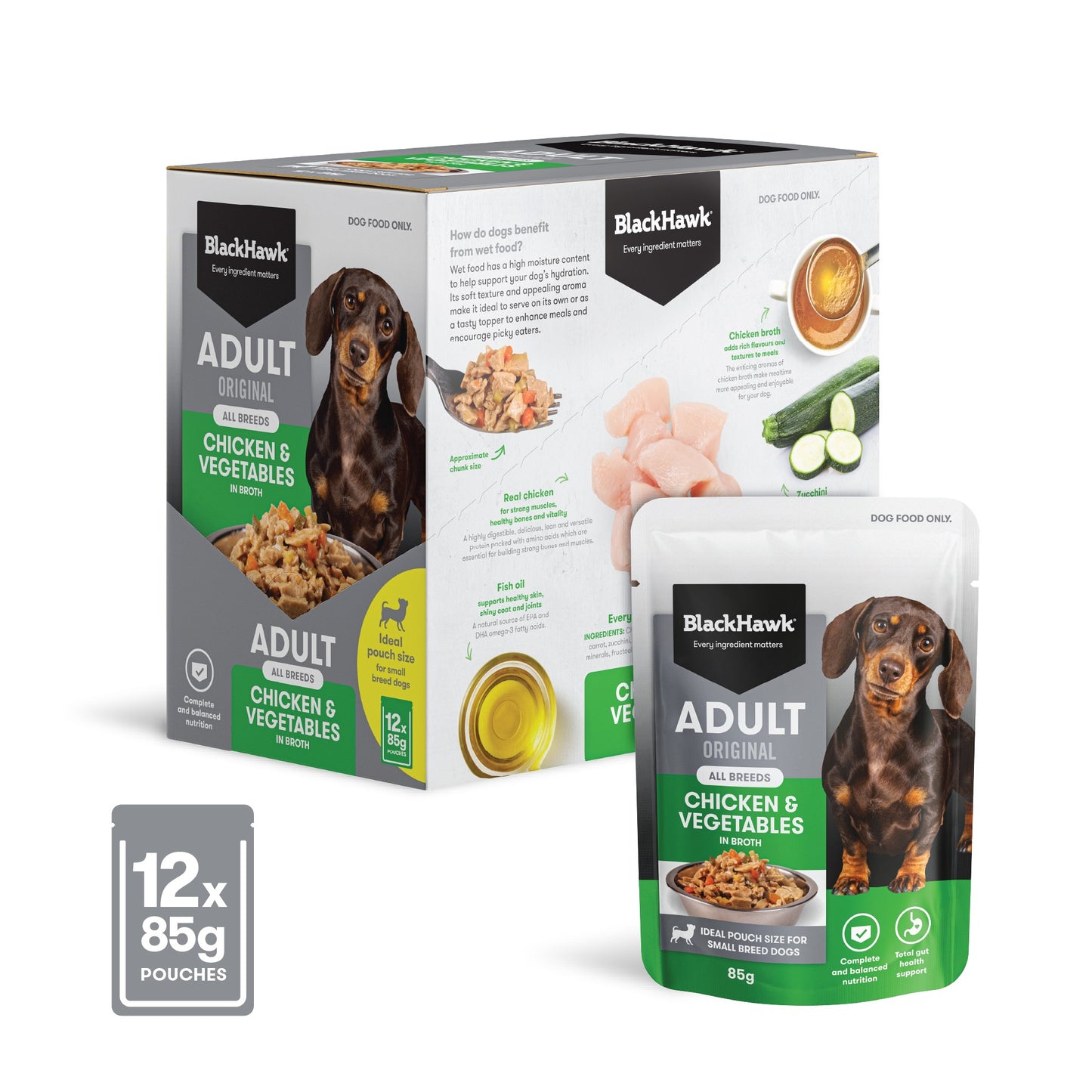 Black Hawk Small Breed Adult Chicken & Vegetables Wet Dog Food