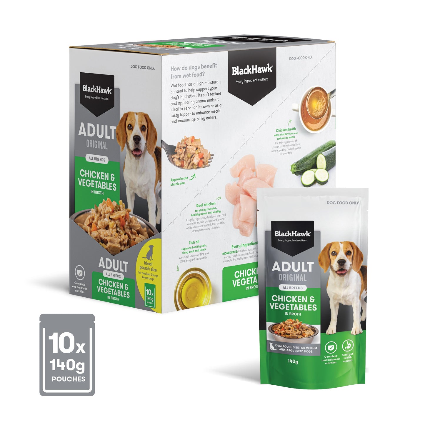 Black Hawk Medium to Large Breed Adult Chicken & Vegetables Wet Dog Food