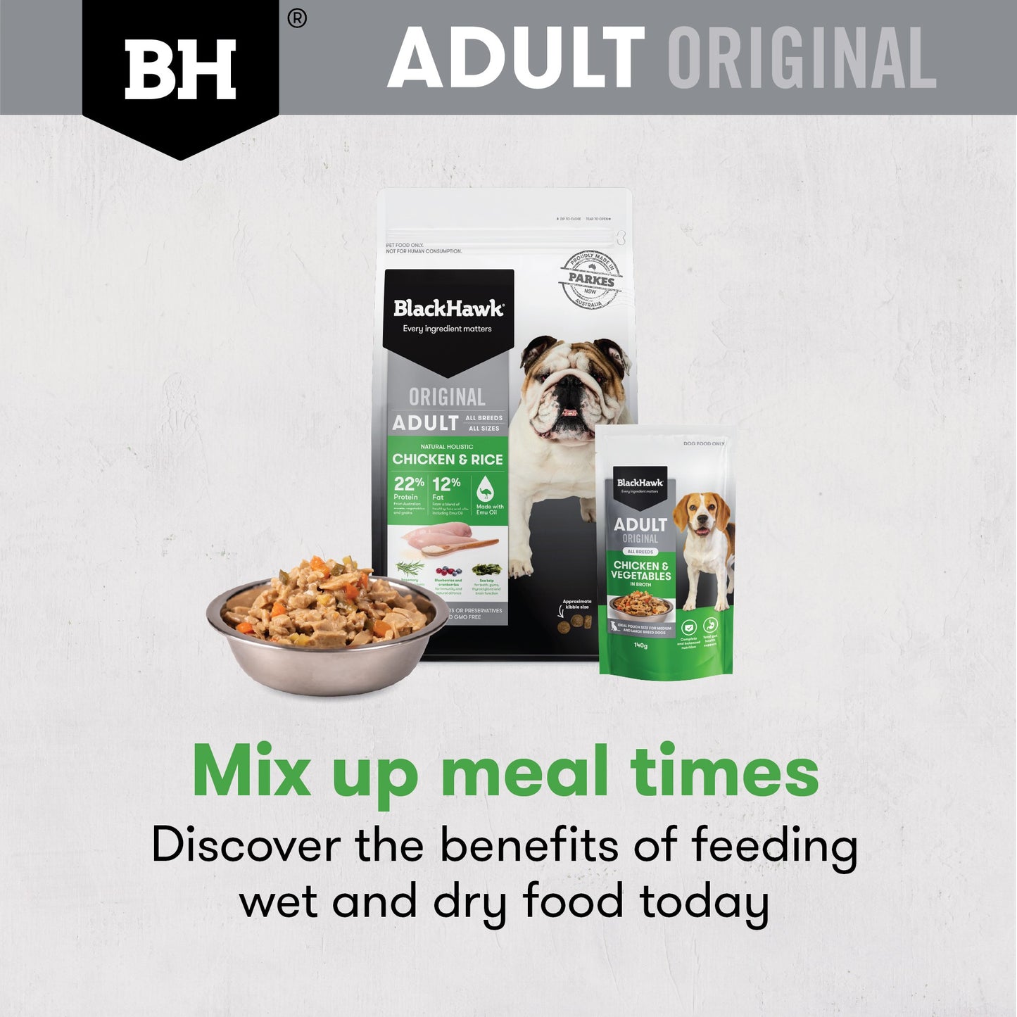 Black Hawk Medium to Large Breed Adult Chicken & Vegetables Wet Dog Food