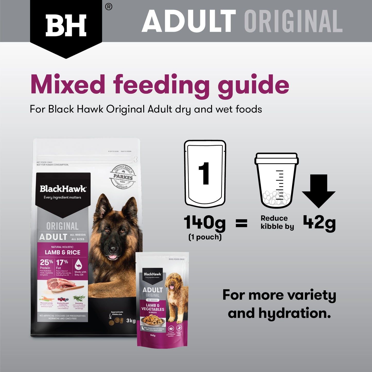 Black Hawk Medium to Large Breed Adult Lamb & Vegetables Wet Dog Food