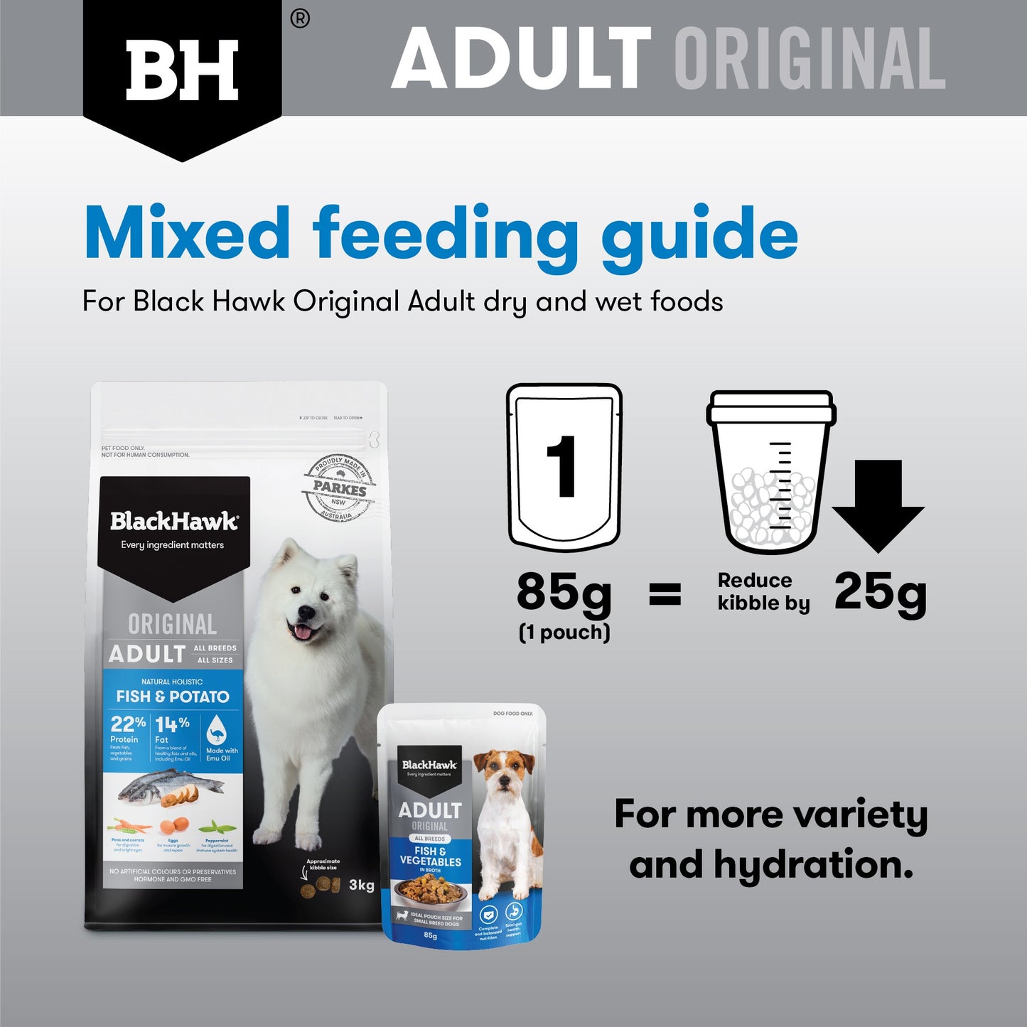 Black Hawk Medium to Large Breed Adult Fish & Vegetables Wet Dog Food