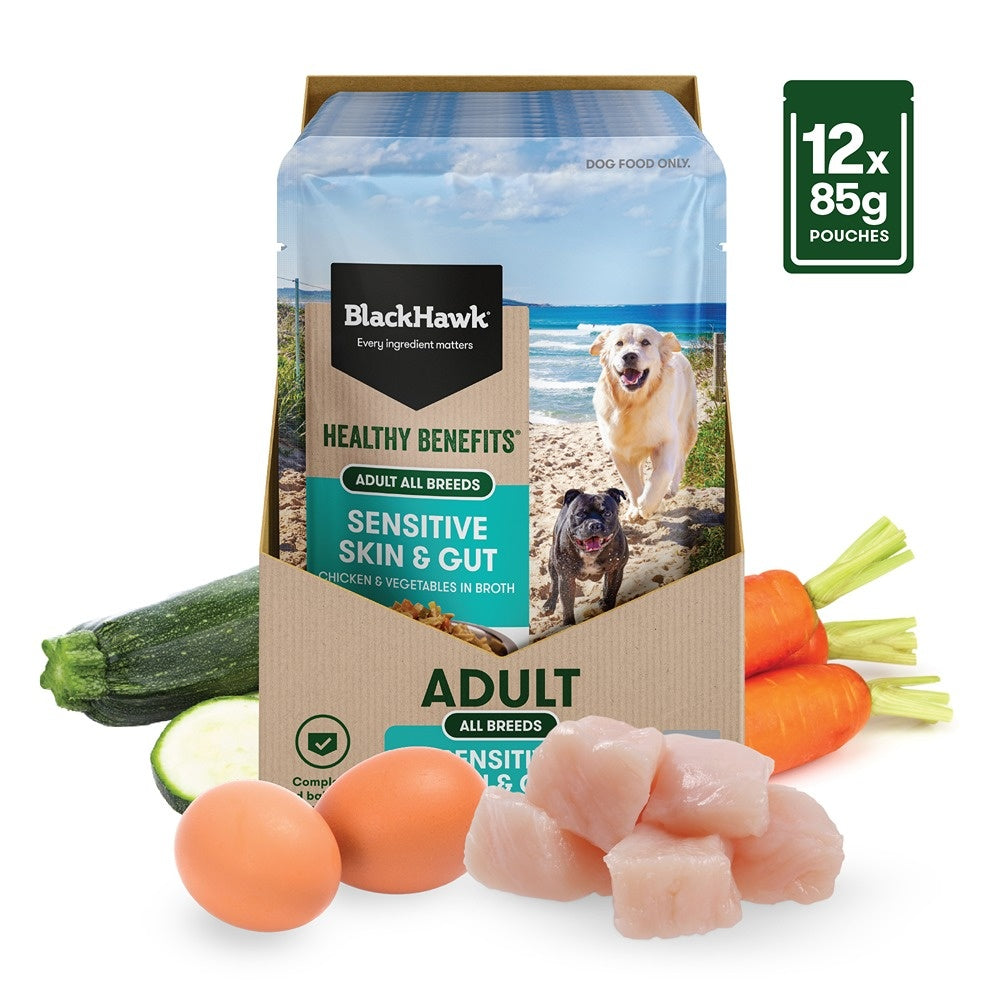 Black Hawk Healthy Benefits Sensitive Skin & Gut Wet Dog Food
