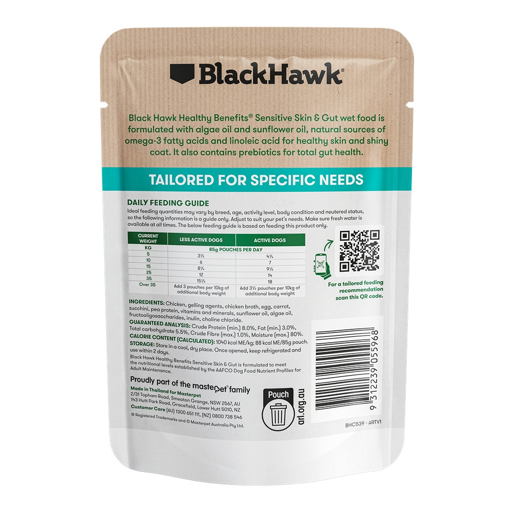 Black Hawk Healthy Benefits Sensitive Skin & Gut Wet Dog Food