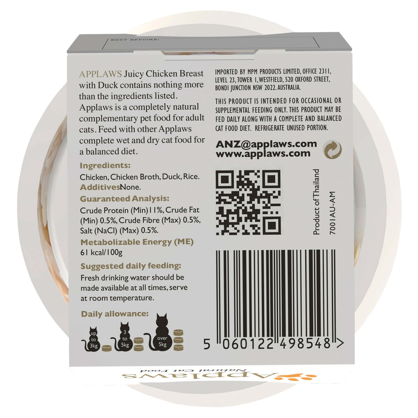 Applaws Juicy Chicken Breast with Duck Cat Food Pot 60g