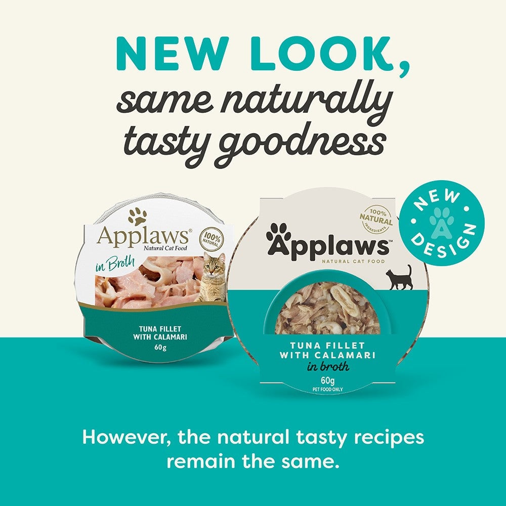 Applaws Natural Tuna Fillet with Calamari in Broth Wet Cat Food Pot