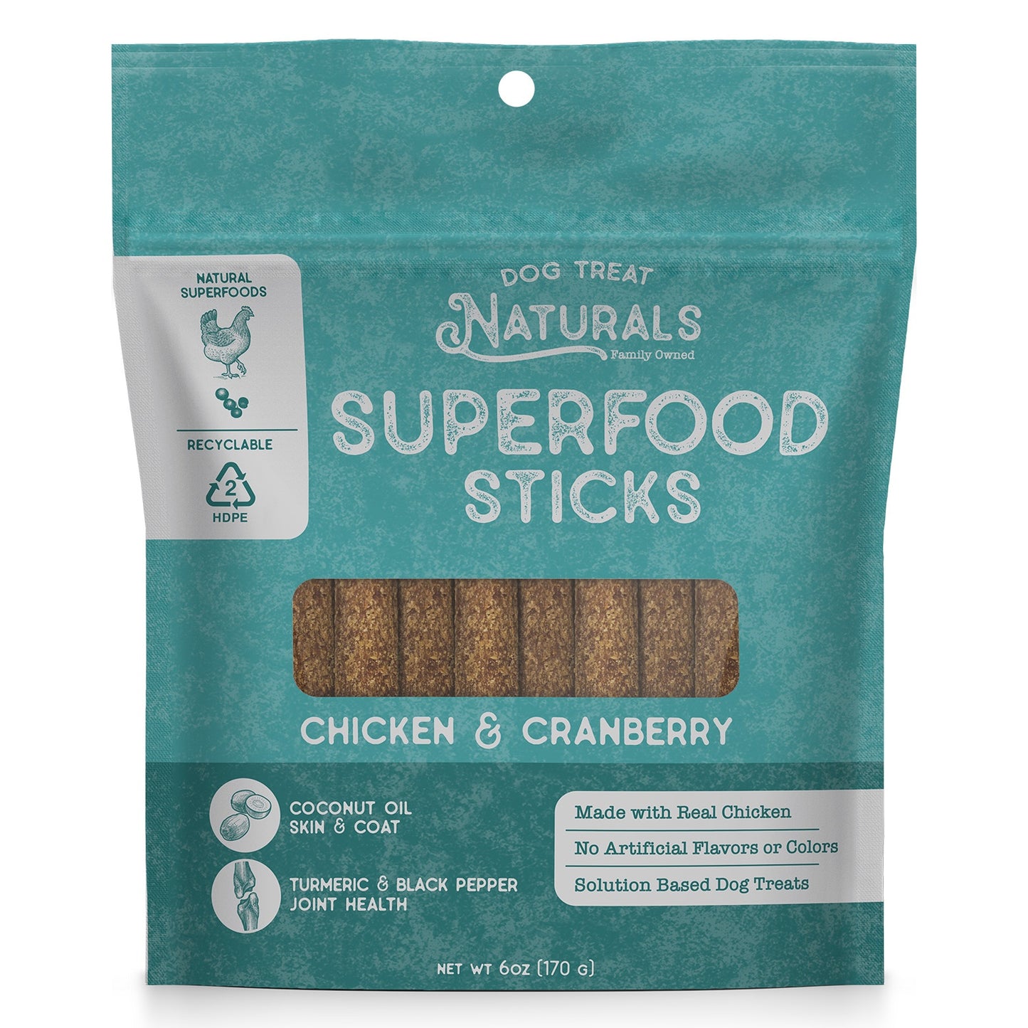 Dog Treat Naturals Chicken and Cranberry Superfood Sticks