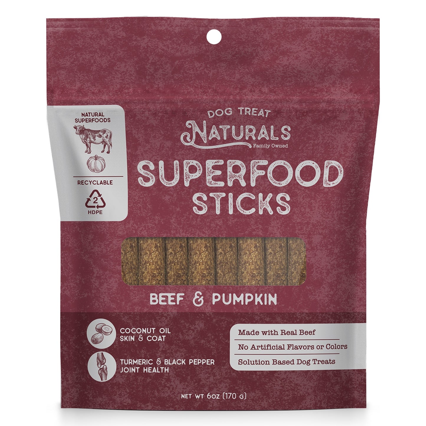 Dog Treat Naturals Beef and Pumpkin Superfood Sticks