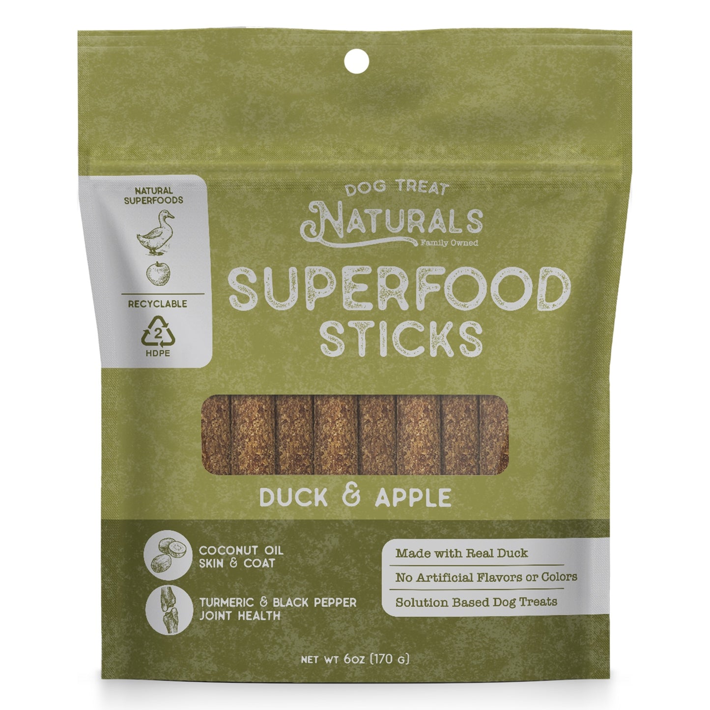 Dog Treat Naturals Duck and Apple Superfood Sticks