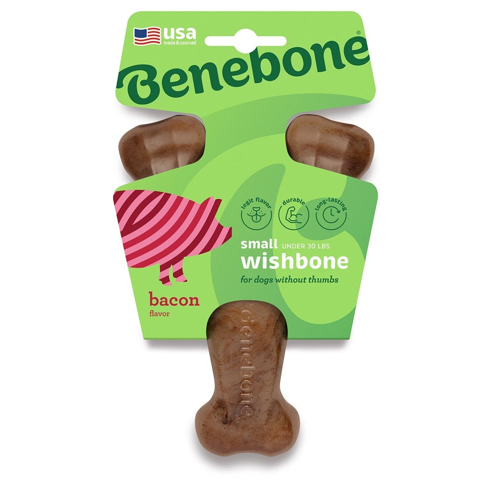 Benebone Bacon Wishbone Dog Chew Toy