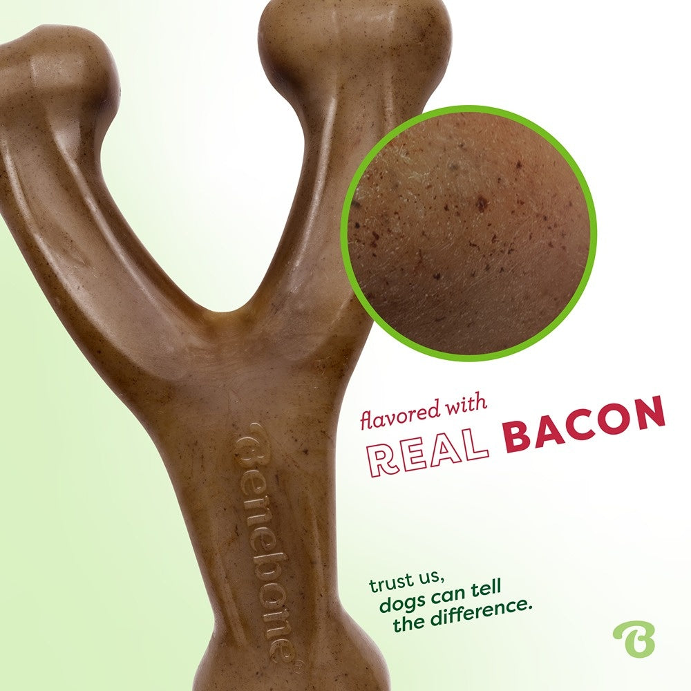 Benebone Bacon Wishbone Dog Chew Toy