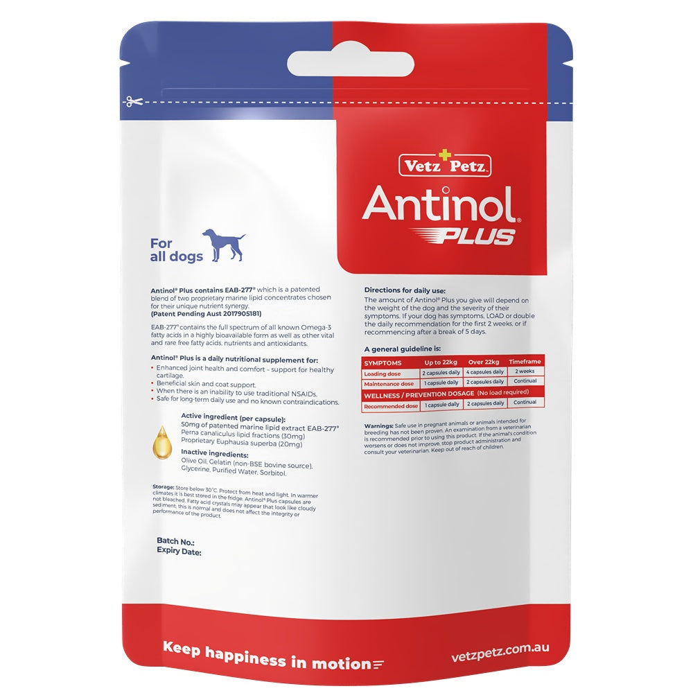 Antinol Plus Dog Joint Supplement Capsules