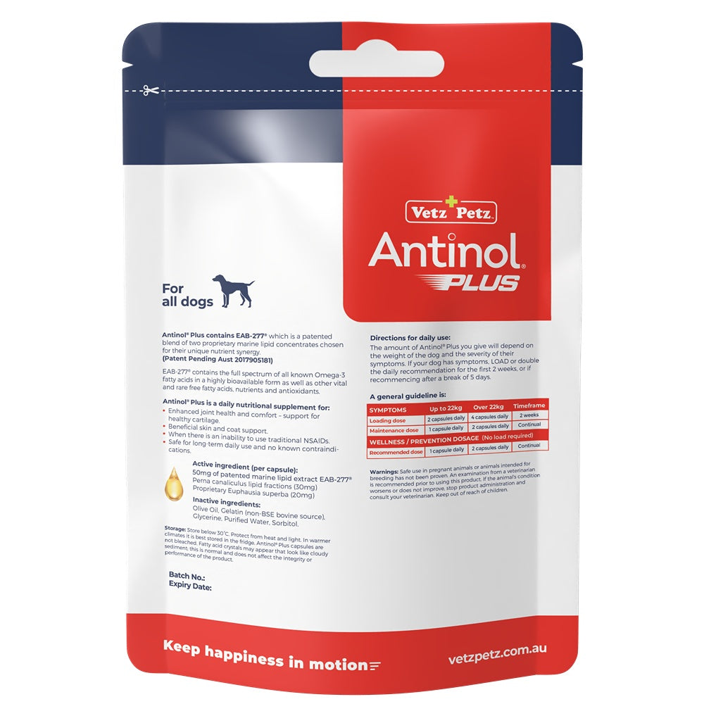 Antinol Plus Dog Joint Supplement Capsules
